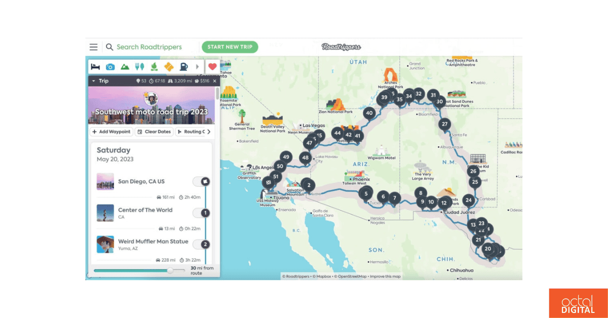 best travel apps - roadtrippers