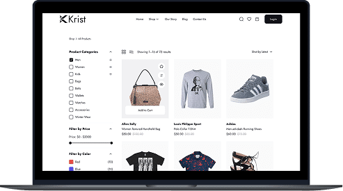 laptop shopping ecommerce website